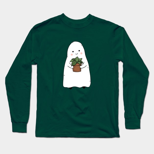 Plant Ghost Long Sleeve T-Shirt by Little Spooky Studio